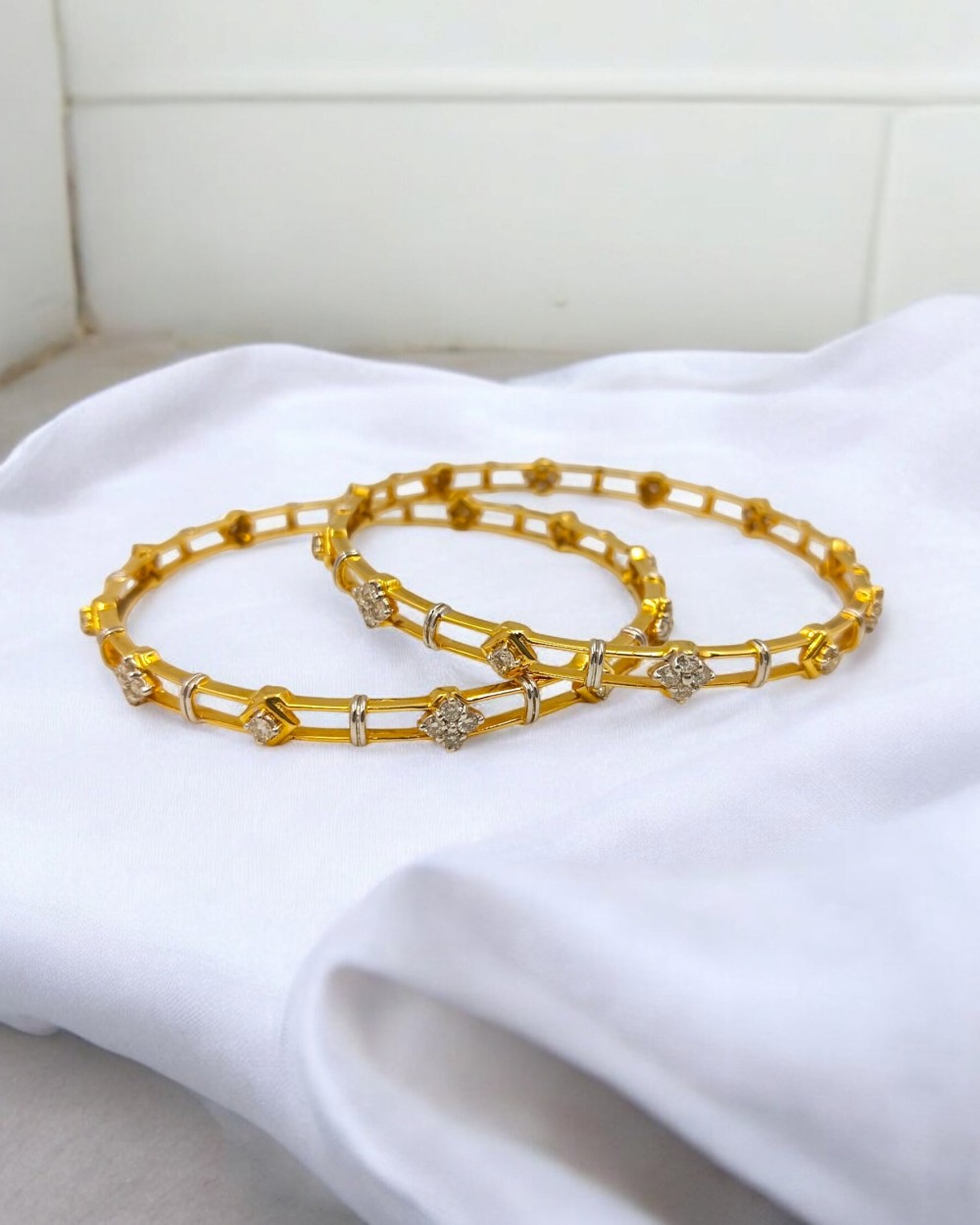 Geometric Diamond Bangle